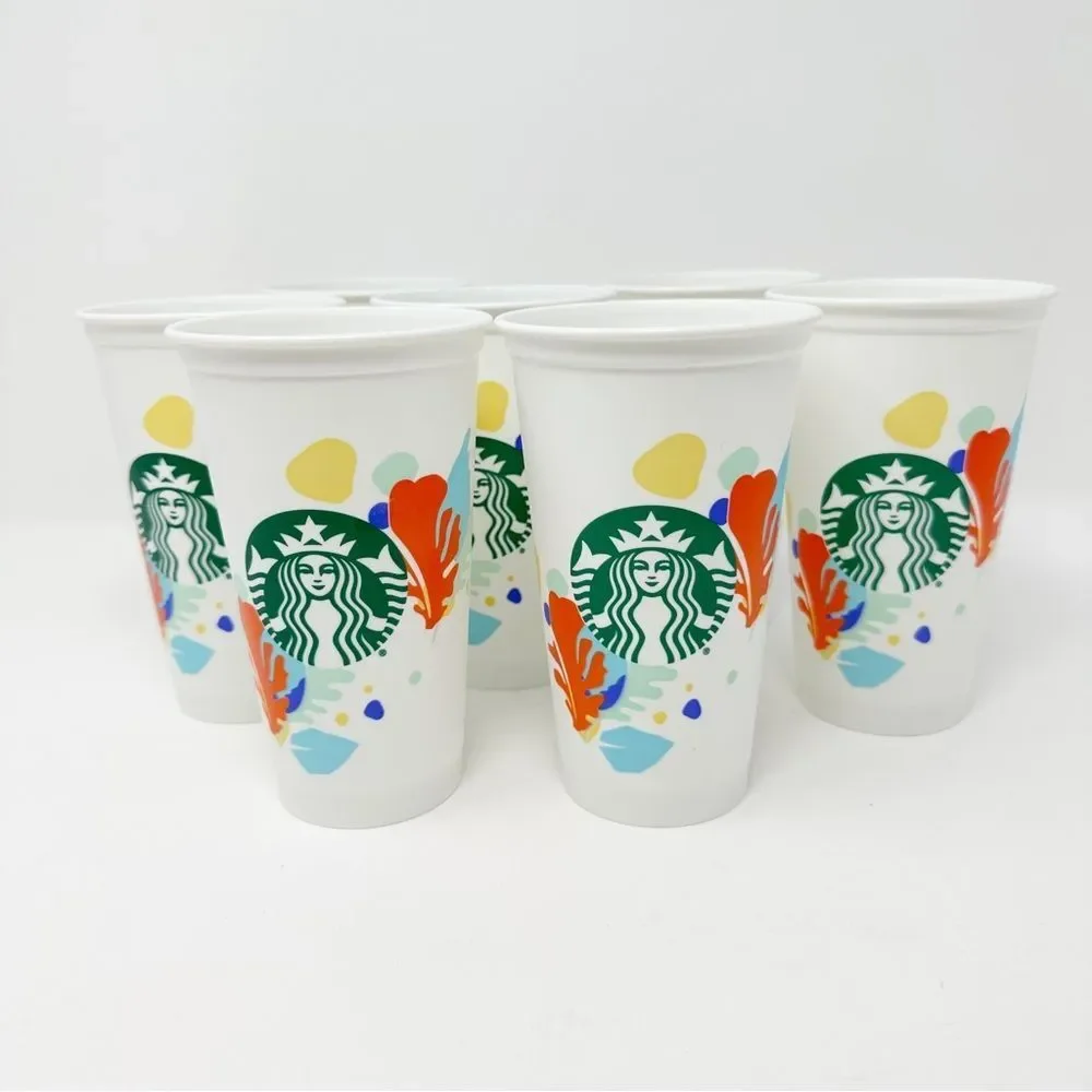 7 STARBUCKS‎ REUSABLE CUPS LEAF EDITION